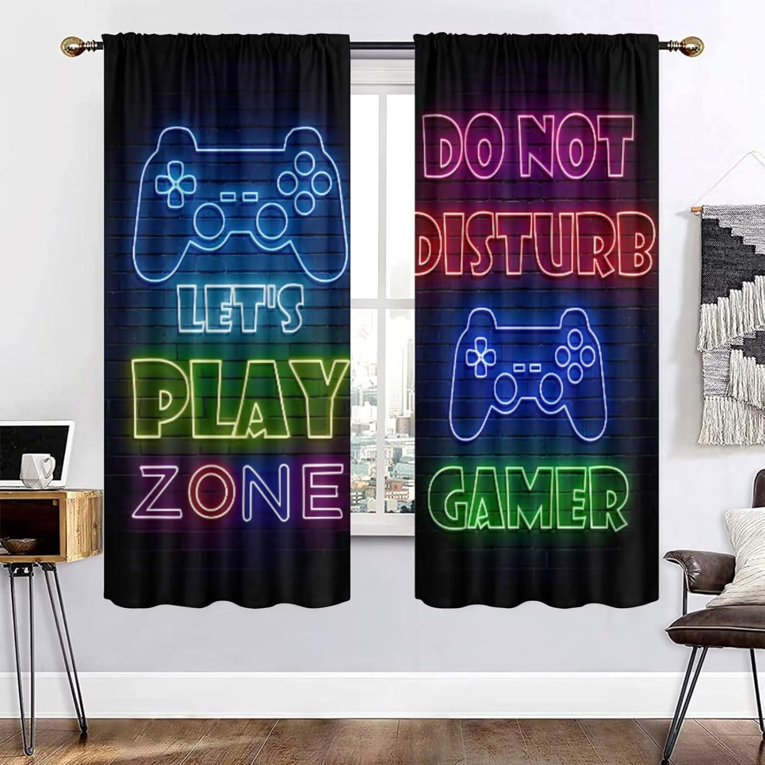 Retro Gaming Youtube - Gaming Gamer Gordijngordijnen Verduisteringsraampaneel Kamerdecor Retro