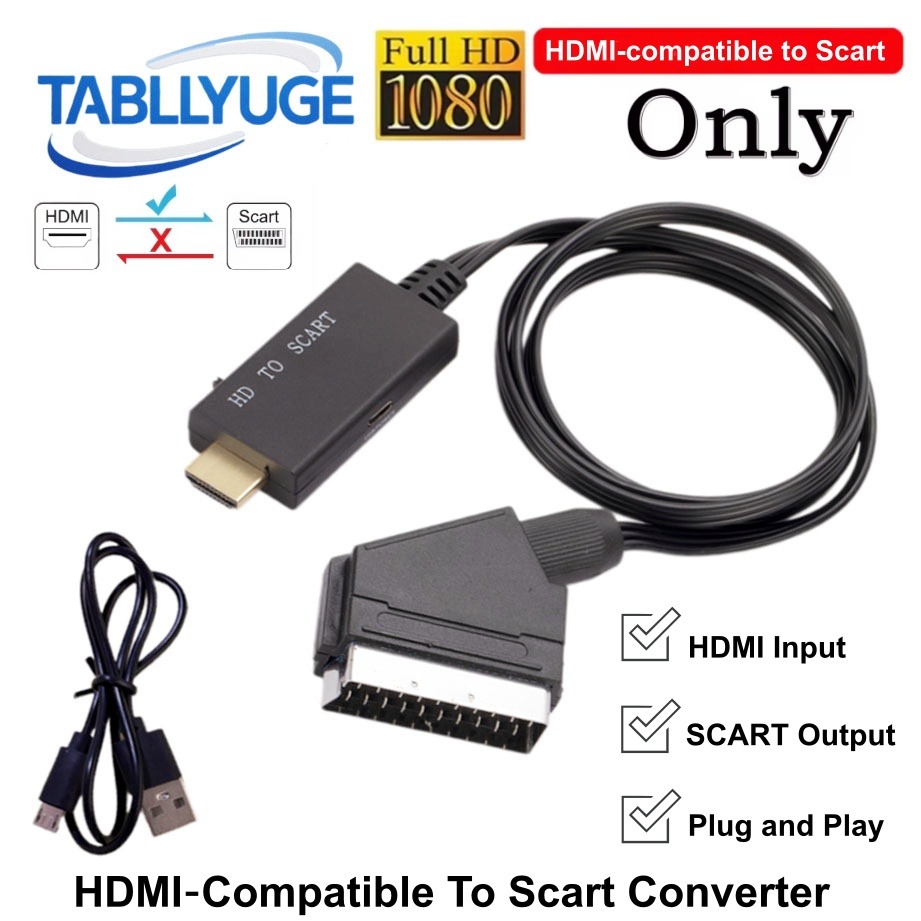 Scart To Hdmi - HDMI-compatibele naar SCART-converterkabel HDMI-compatibele ingang naar